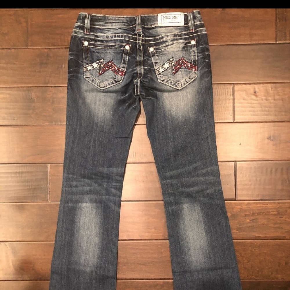 Miss Me Boot Cut Red, White and Blue Jeans